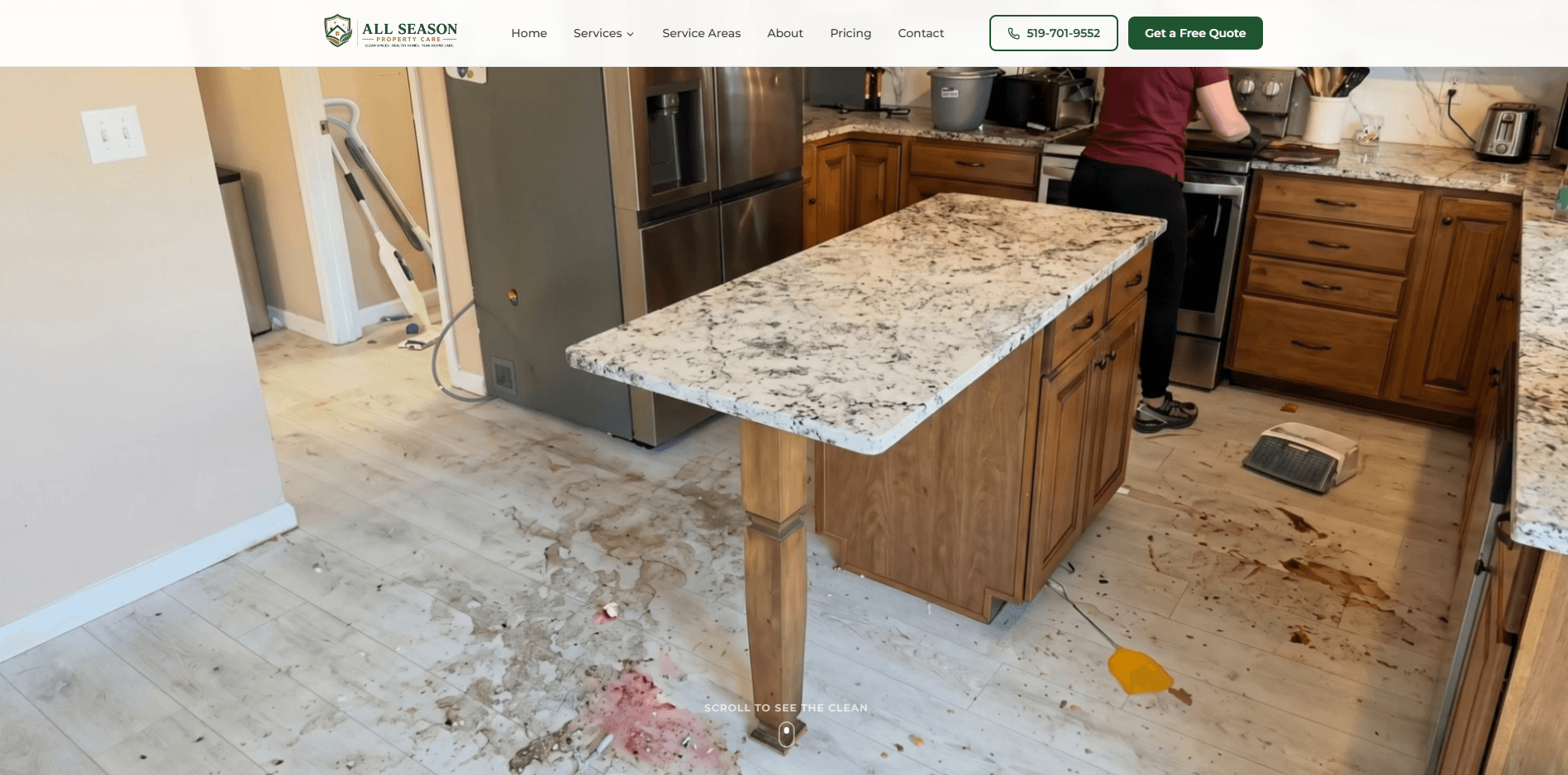 Screenshot of allseasoncare.ca — a recent client website built by Reginald Studio